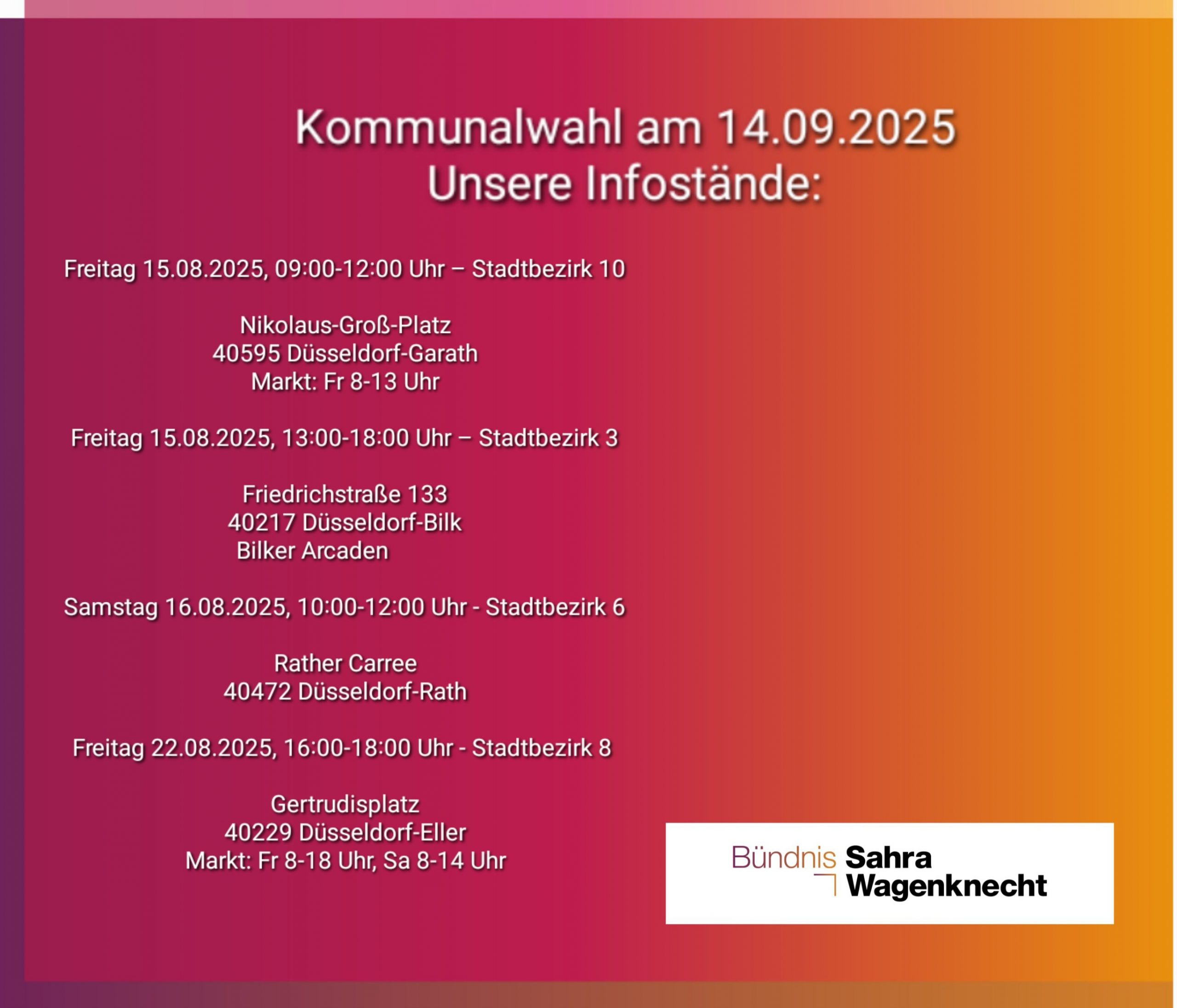 Infostände in Düsseldorf